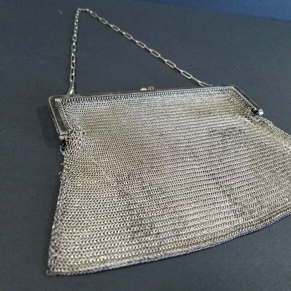 Vintage German Silver Soldered Mesh Evening Hand Bag - Picture 5 of 15